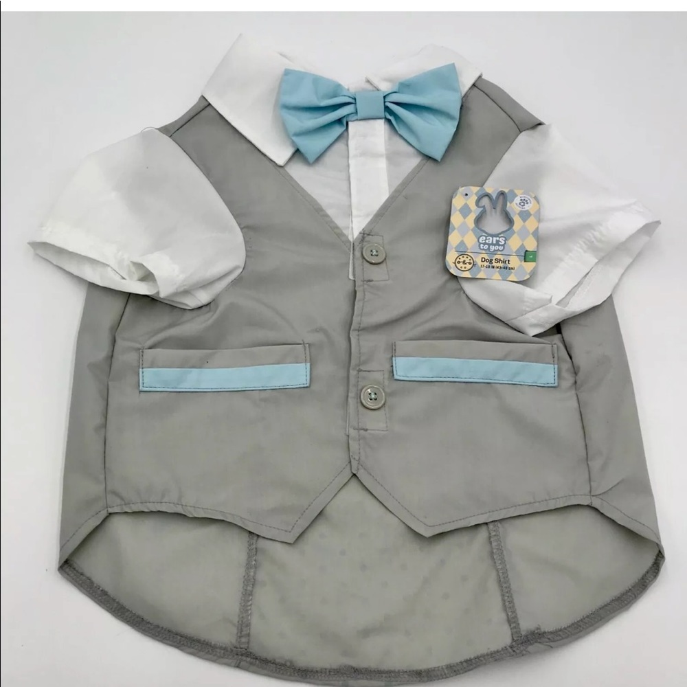 Bond & Co. ears to you dog bow tie shirt L NWT
